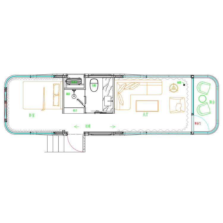 Prefab House Boat Luxury Floating Hotel Other/ Tiny Houses Modular Villa/ 2 Bedroom Prefab Homes Ready to Ship