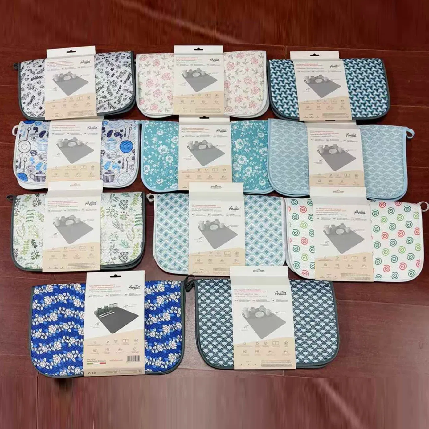 Ultra Absorbent Microfiber Dishes Drainer Mats