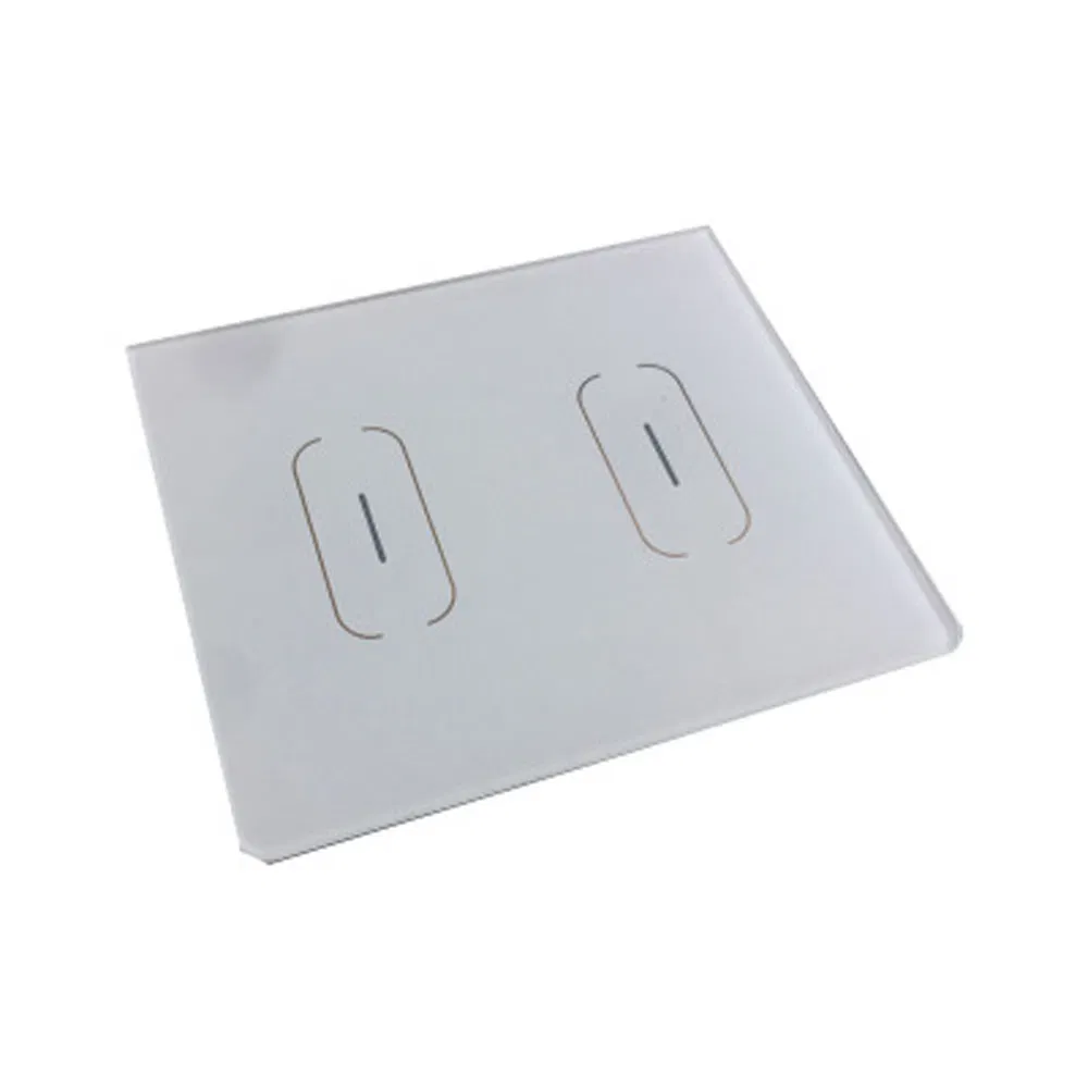 4mm Custom White Silk Screen Tempered Glass Touch Switch Panel for Smart Home Control Applications