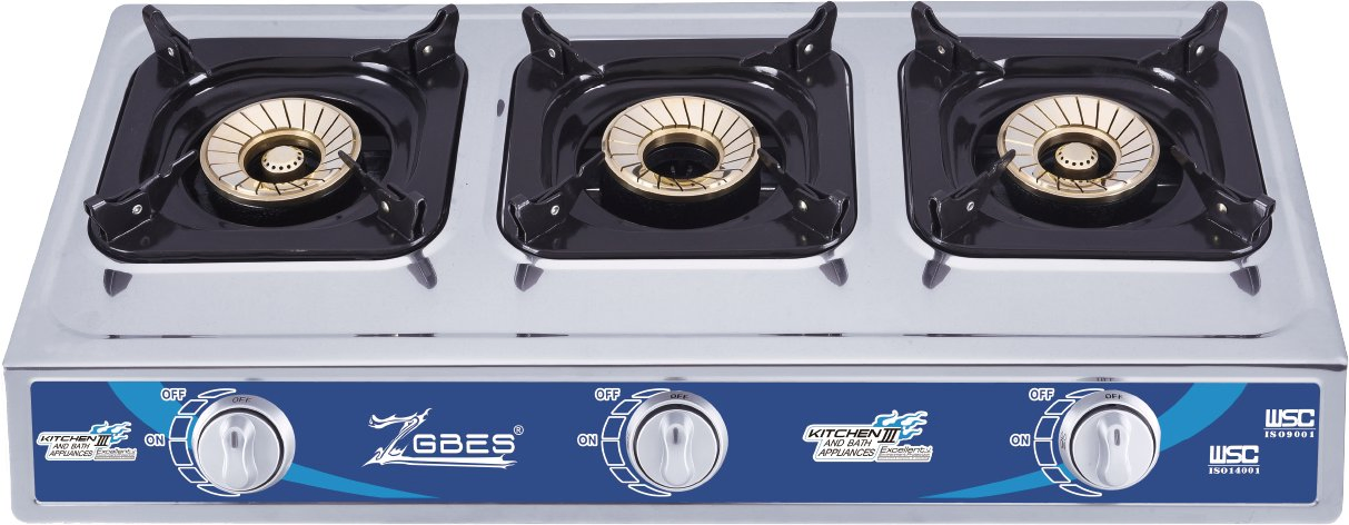 Durable Stainless Steel Gas Stove with 3 Efficient Burners