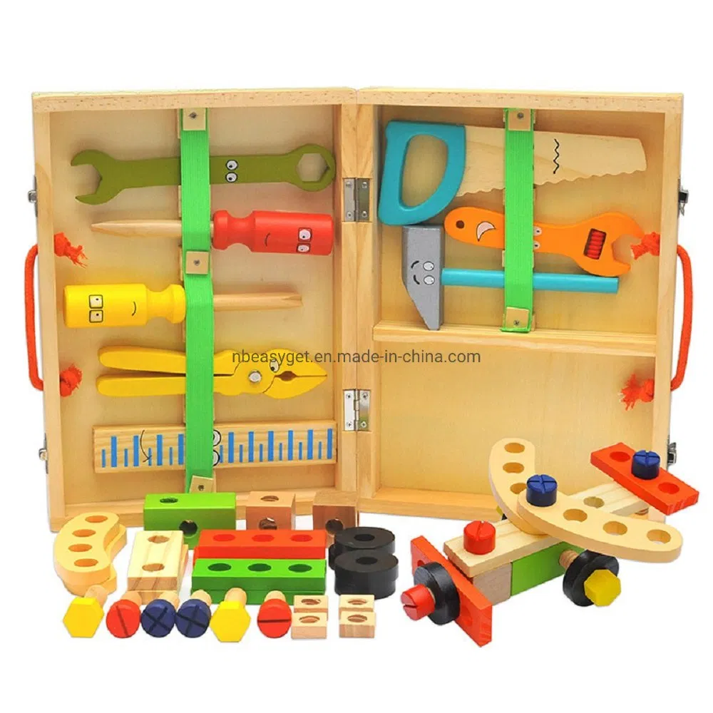 Wooden Assembling Chair Toys Kids Educational Wooden Blocks Toy Montessori Preschool Children Variety Nut Combination Chair Tool Esg17554