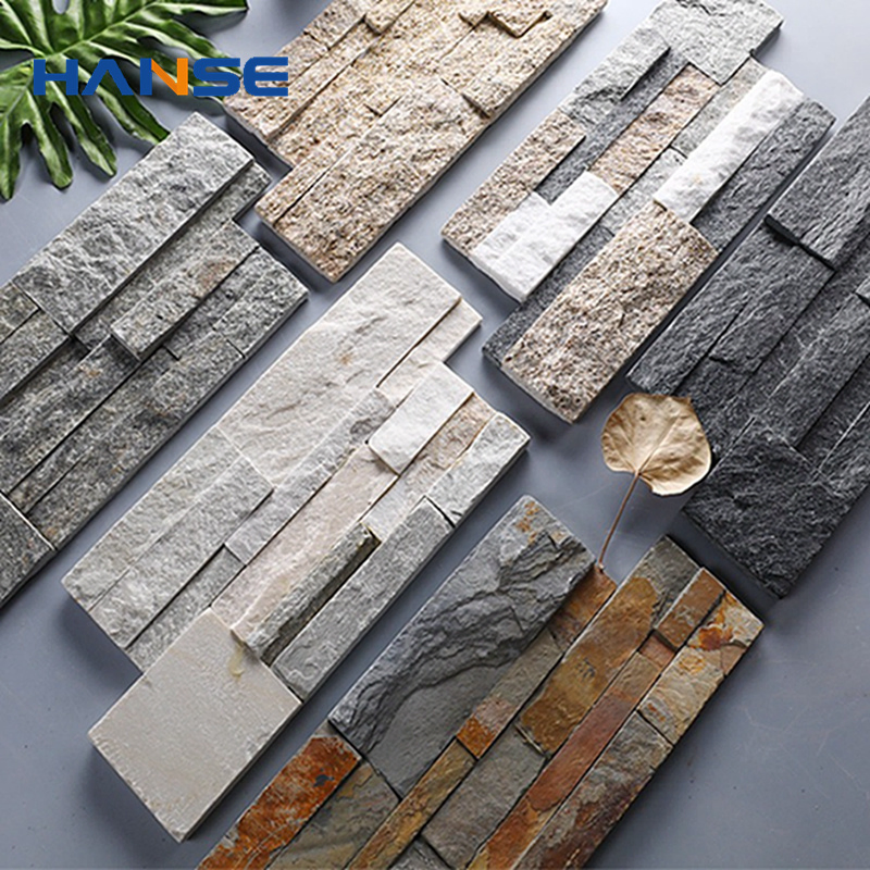 Light Grey Natural Splits Outdoor Park Feature Wall Cladding Panels Slate Stone Design