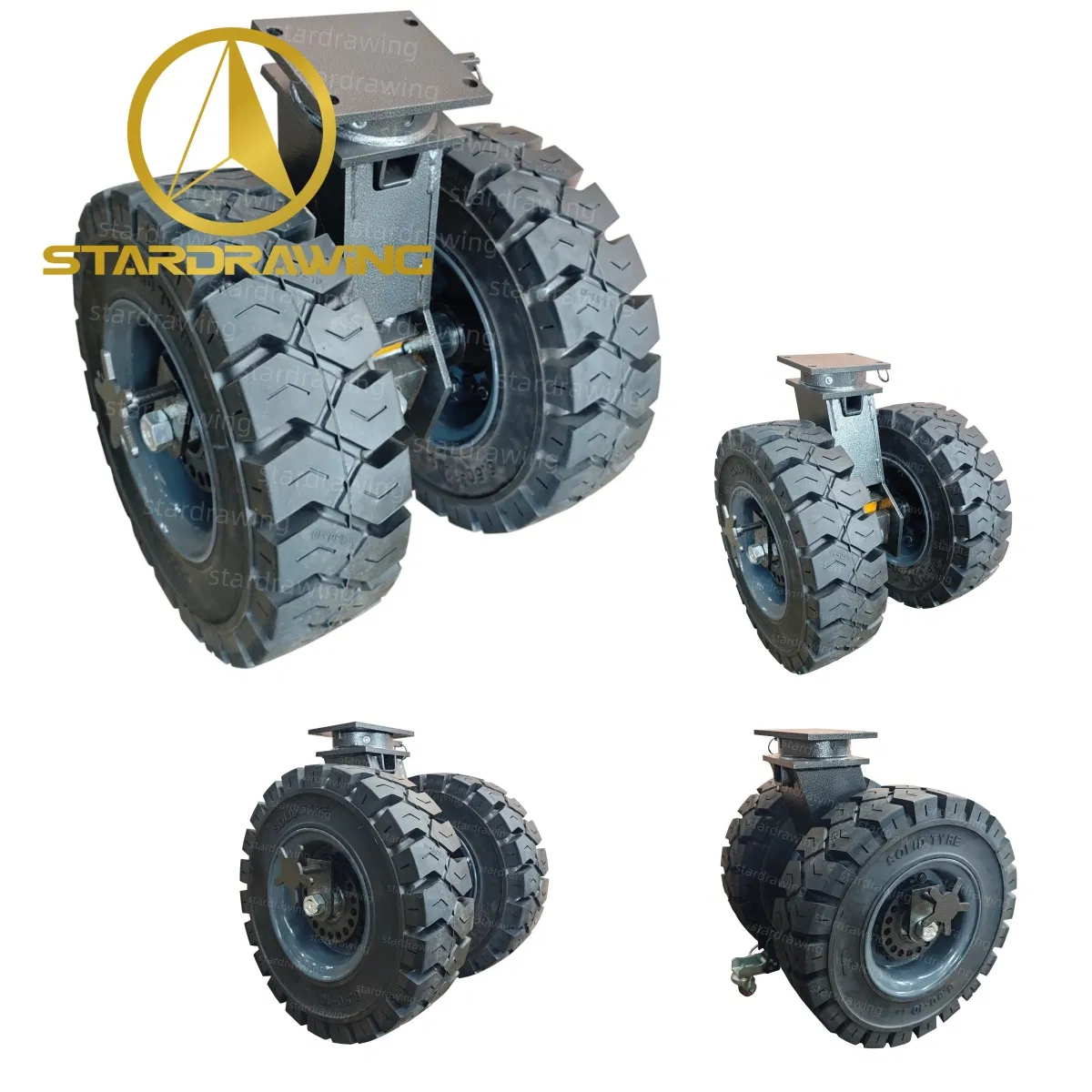 Stardrawing 16/22inch 5/10t All Terrain Self-Balancing No-Air-Leaking Dual Solid Rubber Wheels Caster
