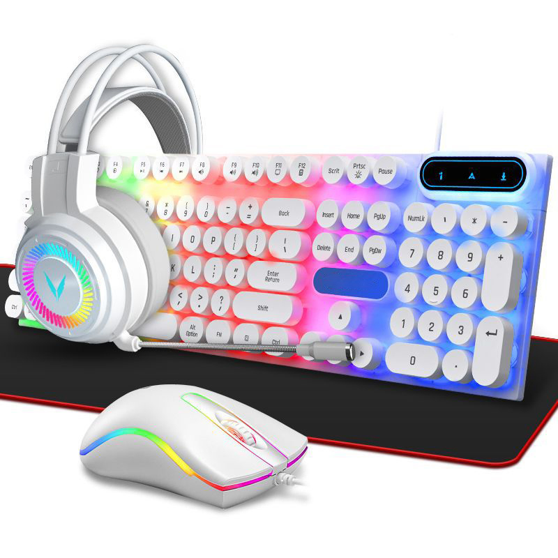 New Luminous Keyboard Mouse Headphones and Pad Set