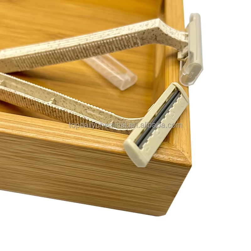 OEM Disposable Razor Recyclable Material Biodegradable Wheat Straw Twin Blade Shaving Razor