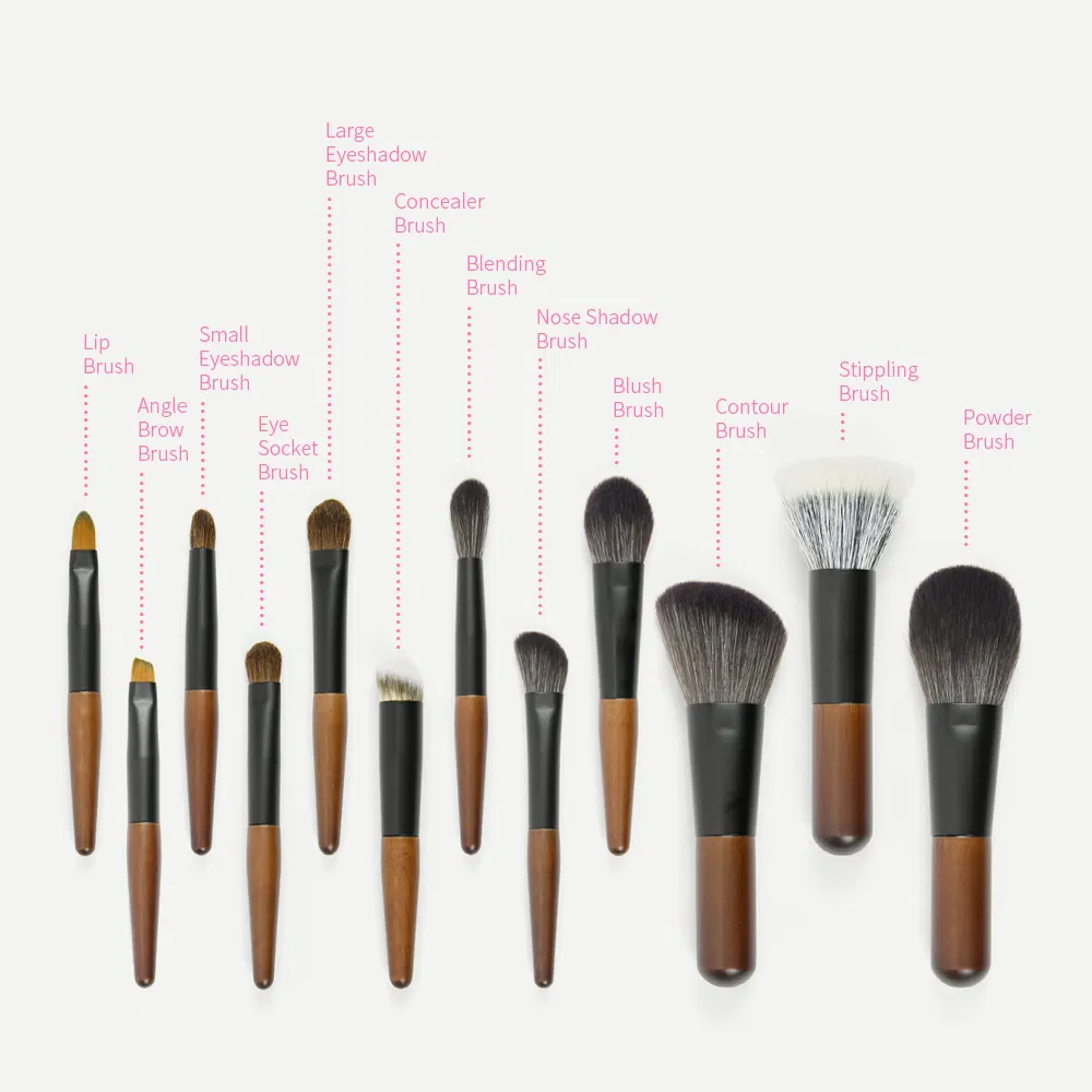 Maquillaje Beauty Tools Kits 12PCS Wooden Handle Cosmetics Makeup Brush Set for Face Lip Eye Shadow