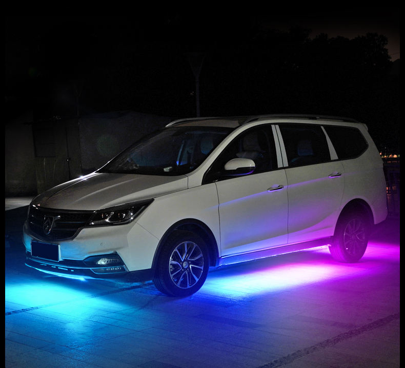 12V LED автомобильный световой комплект для шасси с многофункциональным режимом, звуковым управлением, Bluetooth и приложением