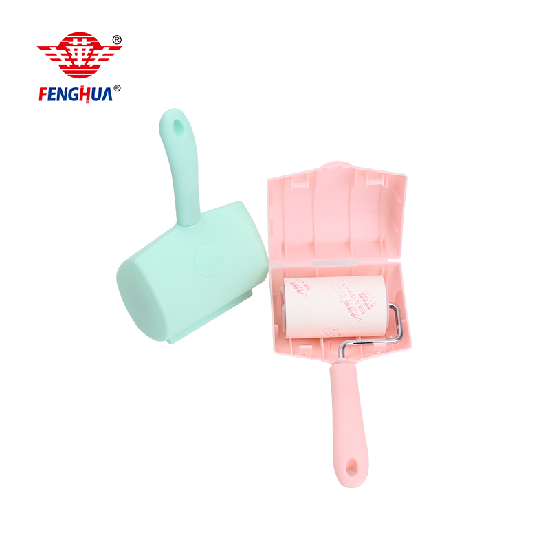 Diagonal Cut Tear Paper Dust Clothes Pet Hair Remover Cleaning Adhesive Sticky Lint Roller with Cover