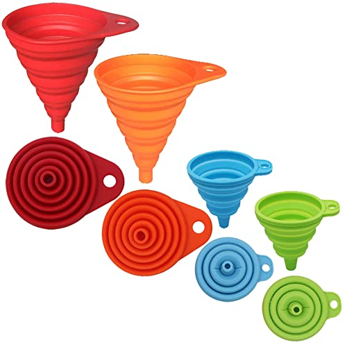 Silicone Collapsible Funnel Kitchen Gadgets Accessories Foldable Funnels for Water Bottle Liquid Transfer Food Grade