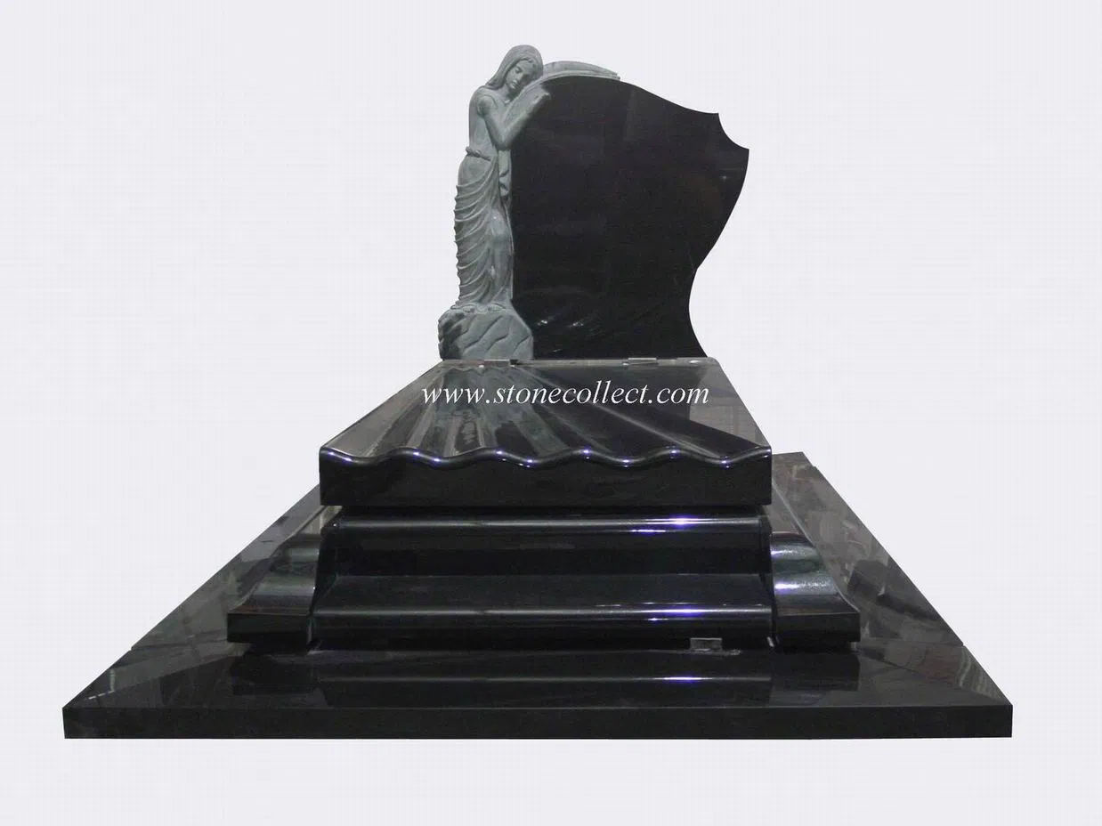 New Natural Absolute Black/Galaxy Gravestone/Monument/Tombstone/Headstone Stone Granite/Marble Cross Tombstone Tile