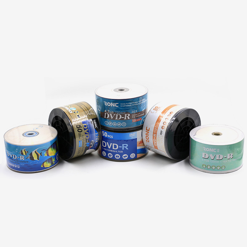 2024 Ronc Wholesale 50 Pack Empty DVD R 16X 4.7GB Printable Easy Burn Music 100′ S Spindle Logo Printable DVD