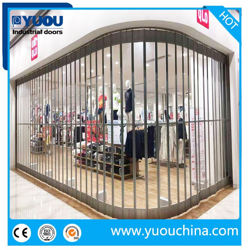 Aluminium Alloy PC Material Security Crystal Transparent Polycarbonate Folding Door