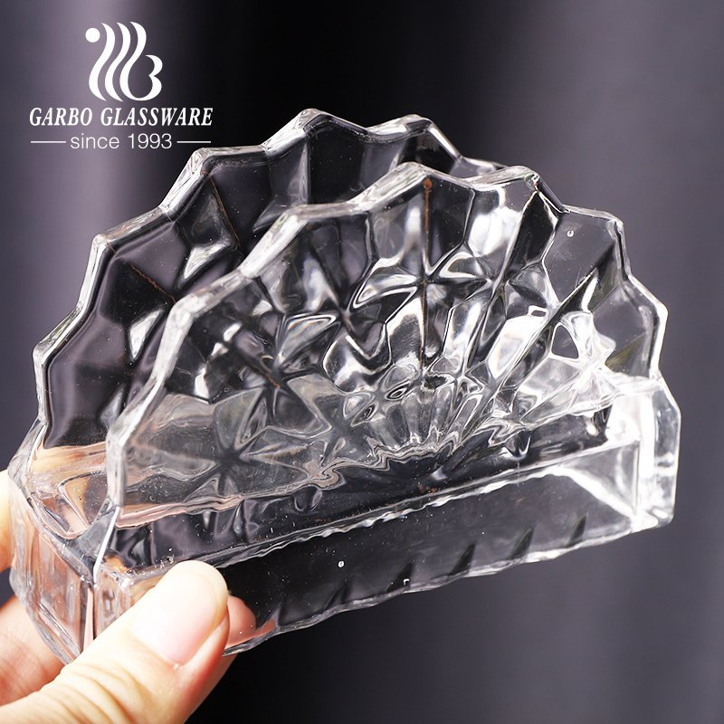 Wholesale High White Transparent Glass Crystal Napkin Holder Tableware Decoration
