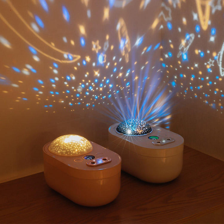 Mini Portable Ultrasonic Humidifier Dual Mist Projector Humidifier with Lights