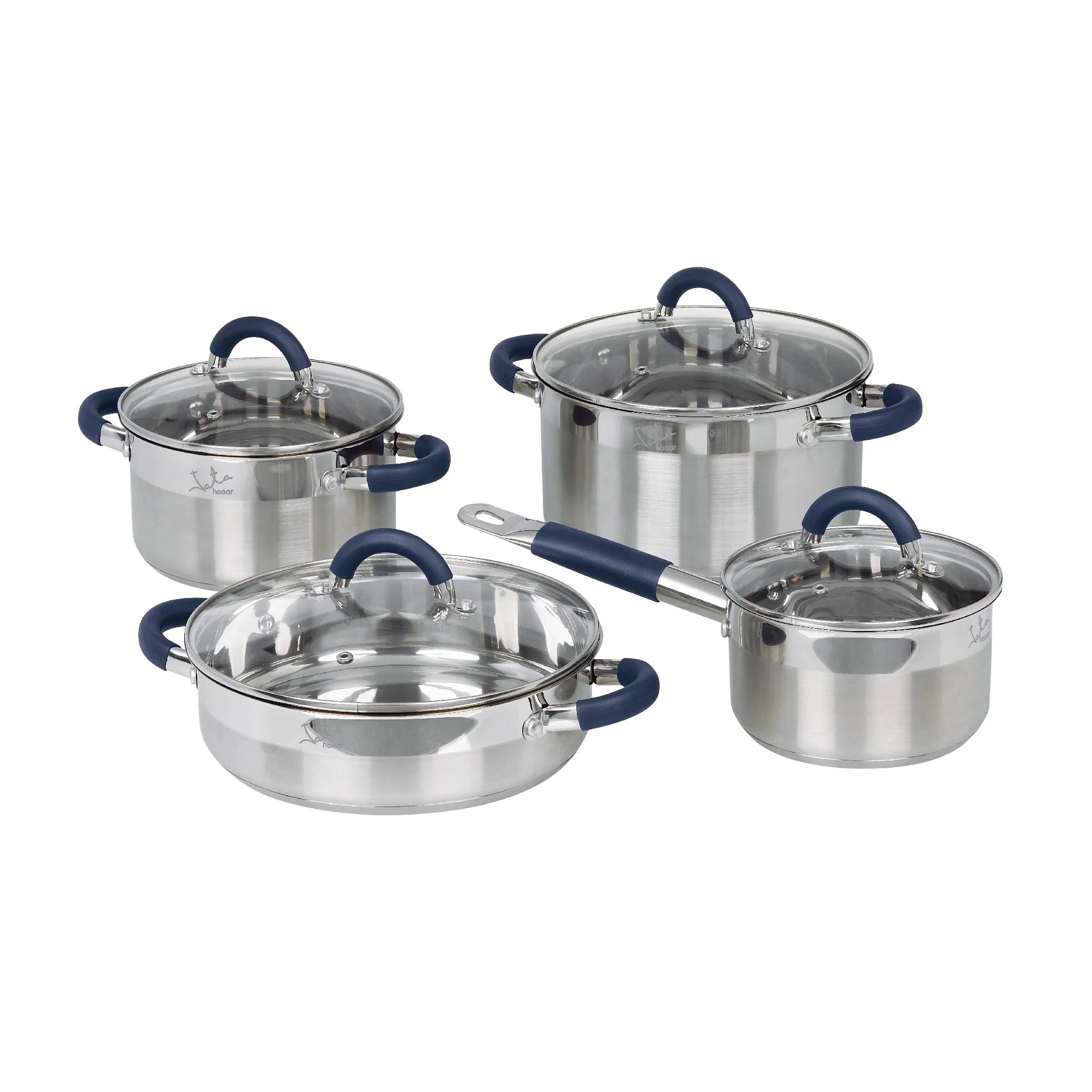10 Piece Stainless Steel Non Stick Pan and Pots Cookware Sets with Detachable Insulated Handle