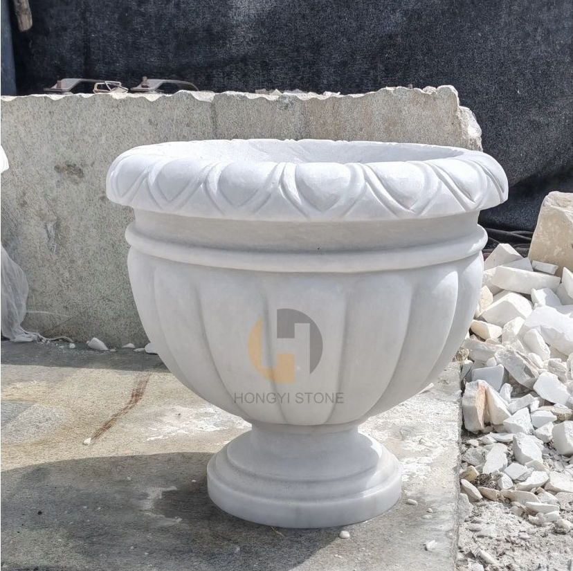 Nature Granite and Marble Flower Pots for Garden Decoration
