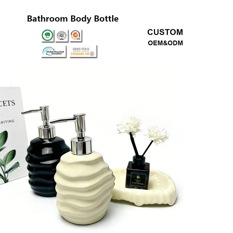 400ml Easy Clean Bathroom Ceramic Bottle for Home Hotel Daily Bathroom Use
