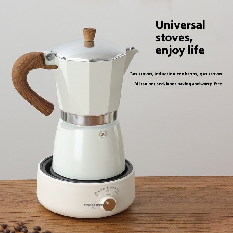 Wholesale Single-Valve Moka Pot Coffee Maker Large Home Italian Espresso 3/6/9 Cups Metal