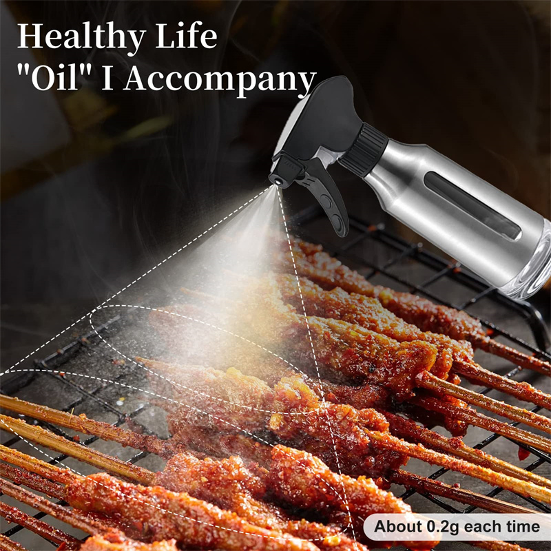 Glass Oil Control Spray Pot Stainless Steel Olive Oil Mister Oil Sprayer for Cooking
