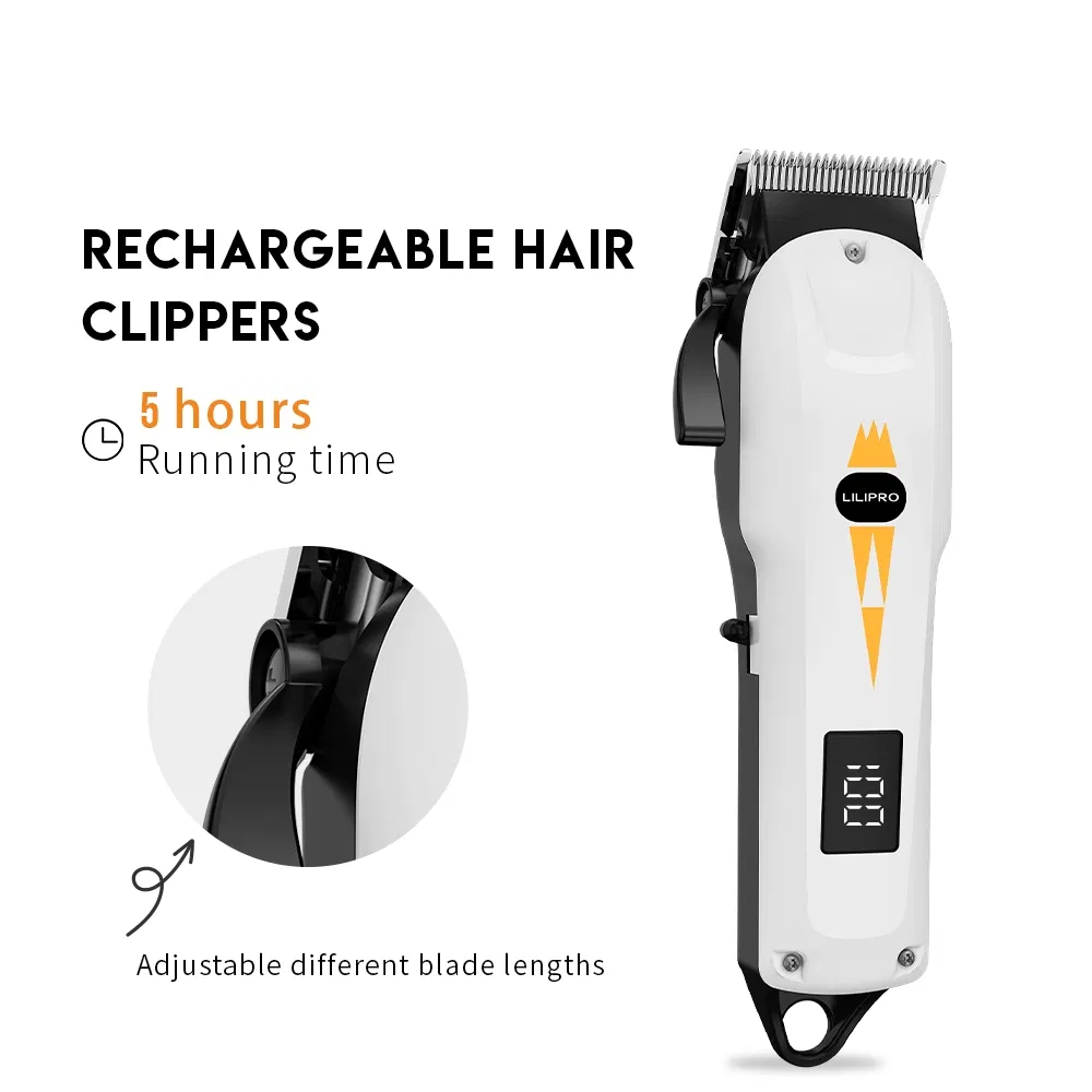 Lilipro L20 Fade Blade High-Speed Salon Series Cordless Professional Rechargeable High Quality Hair Clippers for Men
