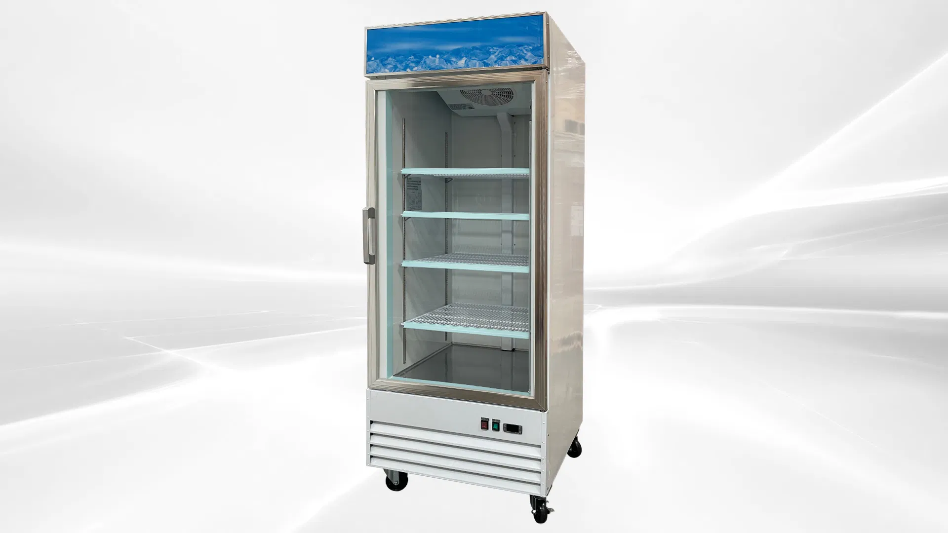 Ice Cream Glass Door Freezer Vertical Display Case Commercial Fridge Supermarket Freezer