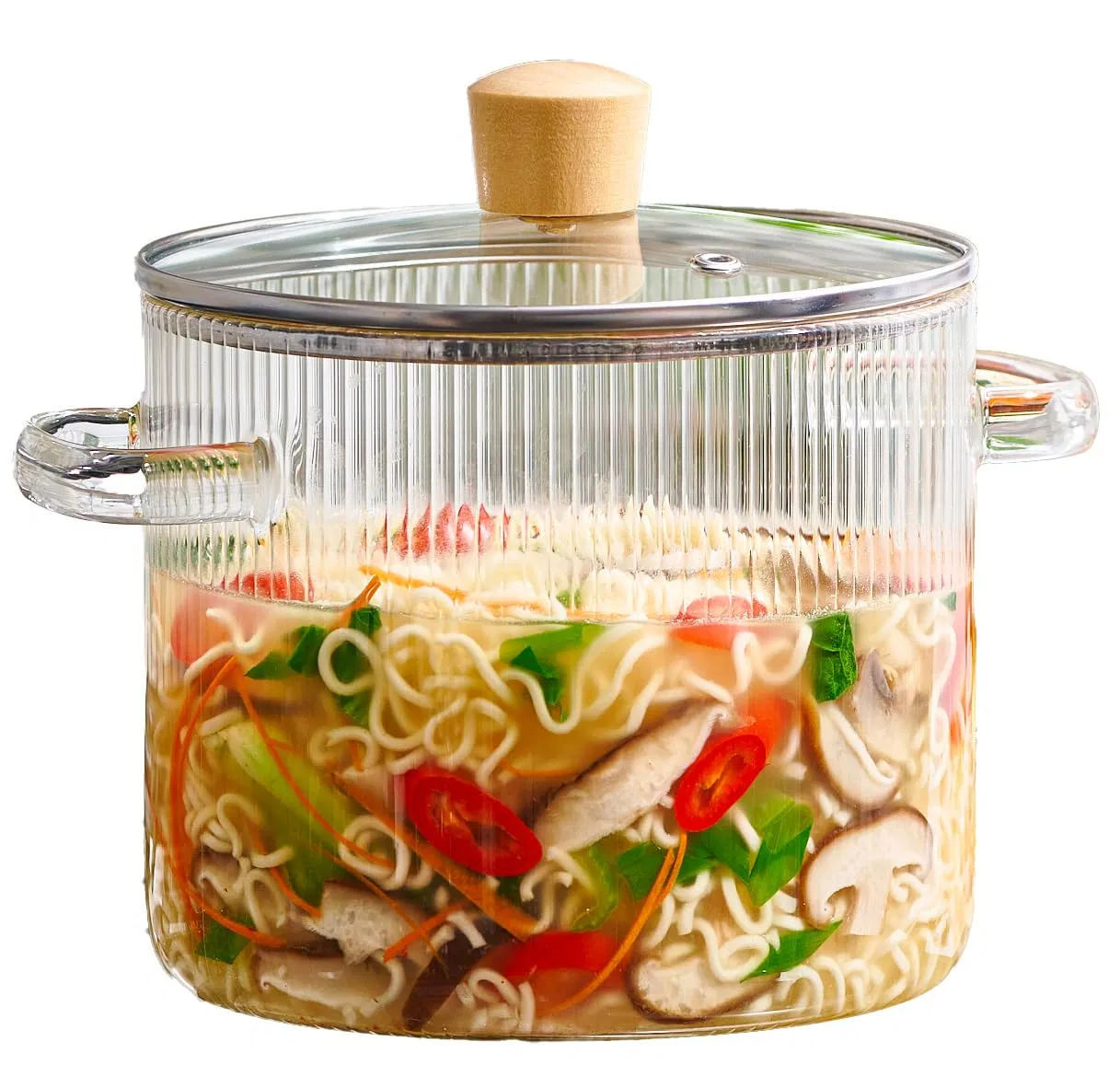 Wholesale Glass Cooking Pot Lid 2L Borosilicate Cookware Stovetop Simmer Pot