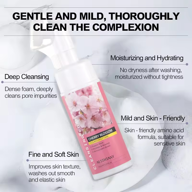 Vitamin C Facial Cleanser Hyaluronic Acid Infused Deep Cleansing Moisturizing Foam for Pore Cleaner Face