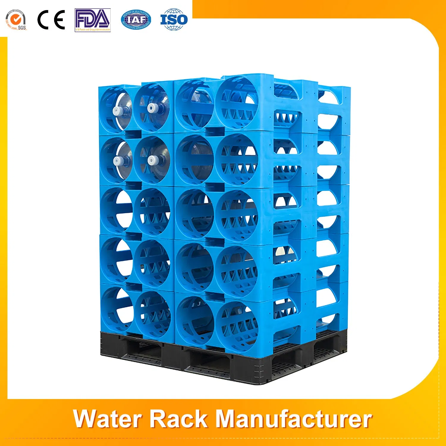 Transportation Large 5 Gallon Stackable Storage Warehousing Plastic Water Bottle Rack