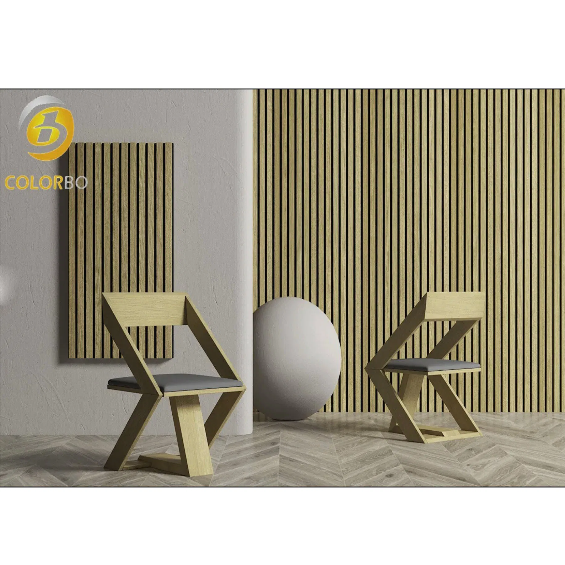 High Level OAK Melamine surface 2400*600mm wood slat groove panel