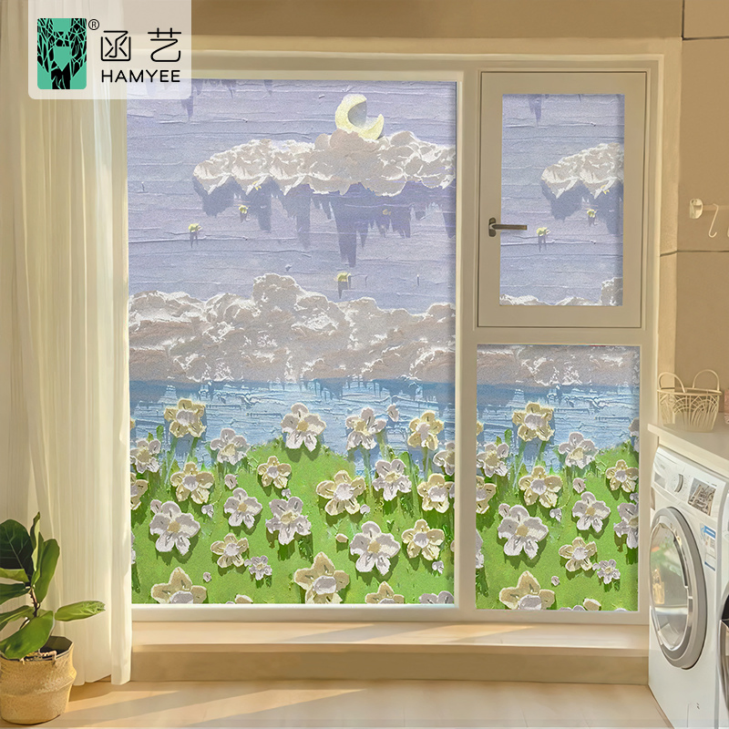 Stained Glass Film for Windows Stained Glass Printing Adhesive Sticker Stained Glass Decorative Film Self Adhesive Printing Window Film