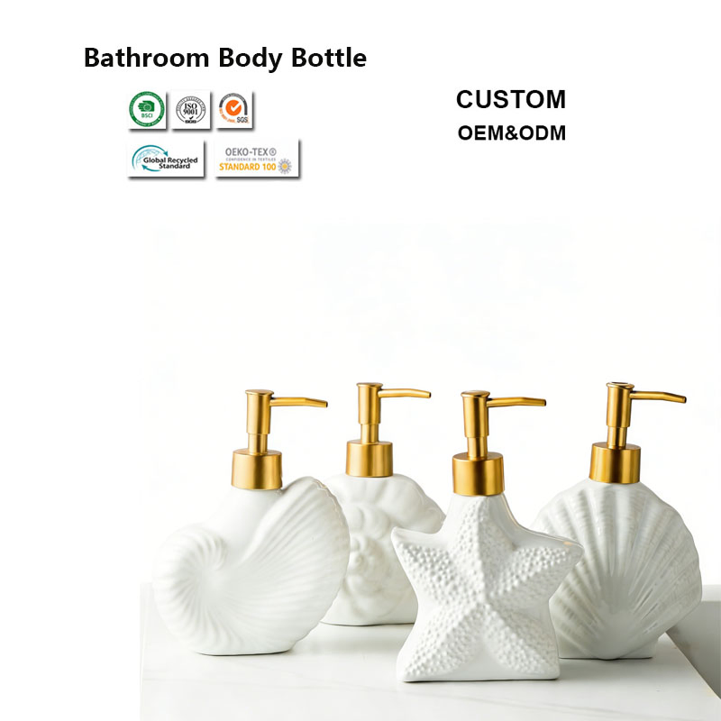 Durable Porcelain Bathroom Accessories Set for Shower Toilet Daily Storage