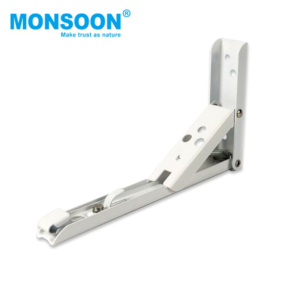 Heavy Load Stainless Steel Adjustable Shelf Support Table Brackets Powder Coated F Angle Wall Mounting Folding Shelf Brackets with Screws