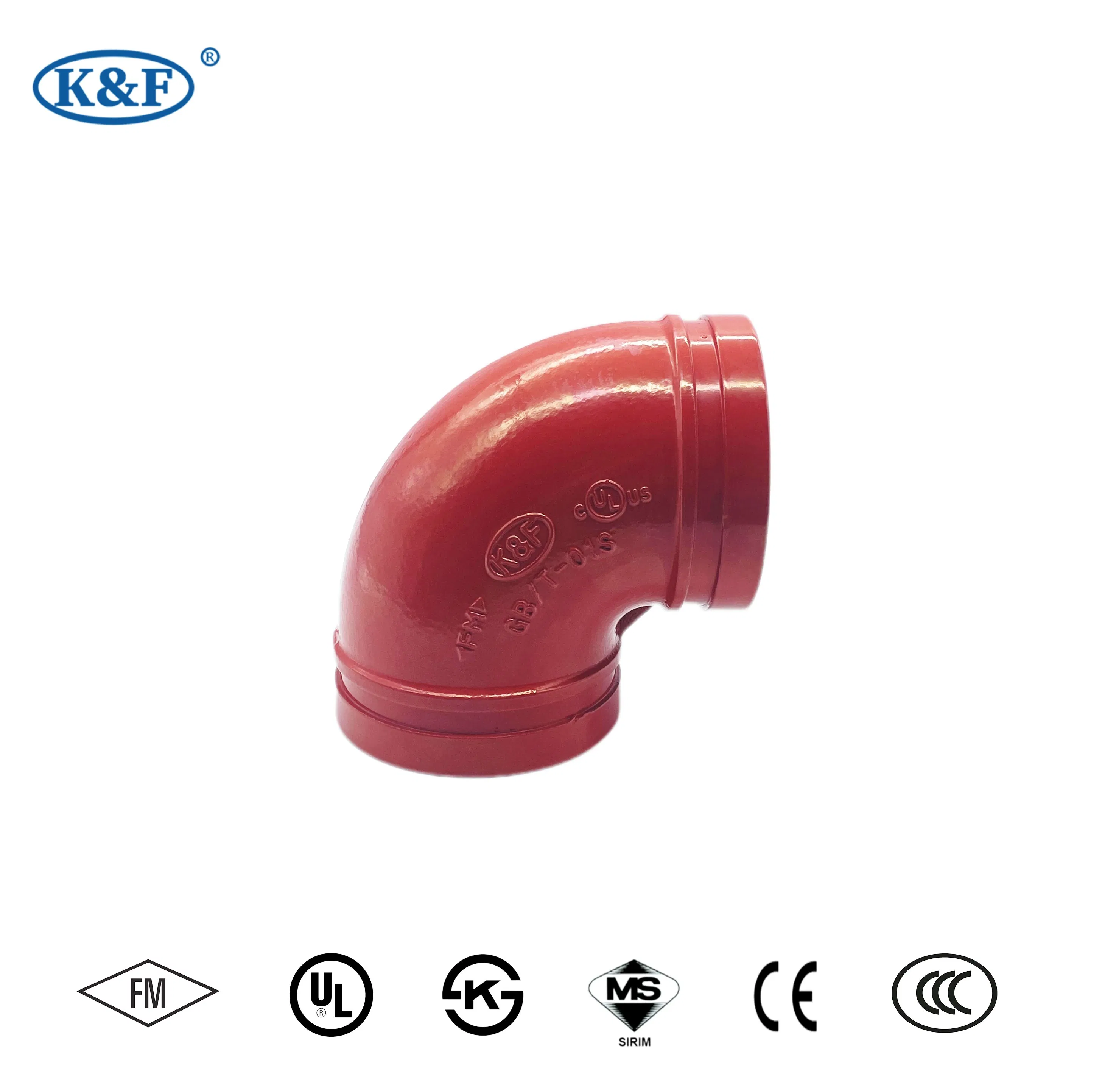 Kanaifu Grooved Fire Control Ductile Iron Pipe Fitting Elbow Tee Coupling Socket Pipe Fitting