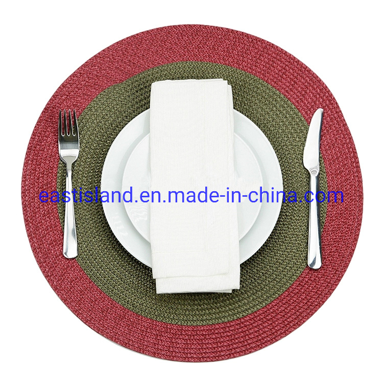 Promotional Tableware Decoration Round Plastic Double Color PP Placemat