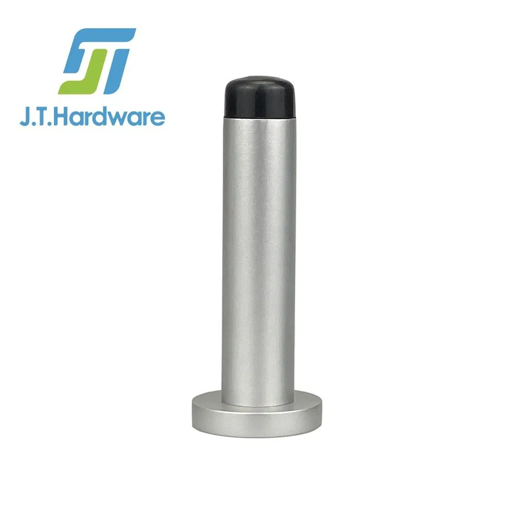 Heavy Duty Wall Mounted Aluminum Anodized Tower Rubber Door Stop Holder