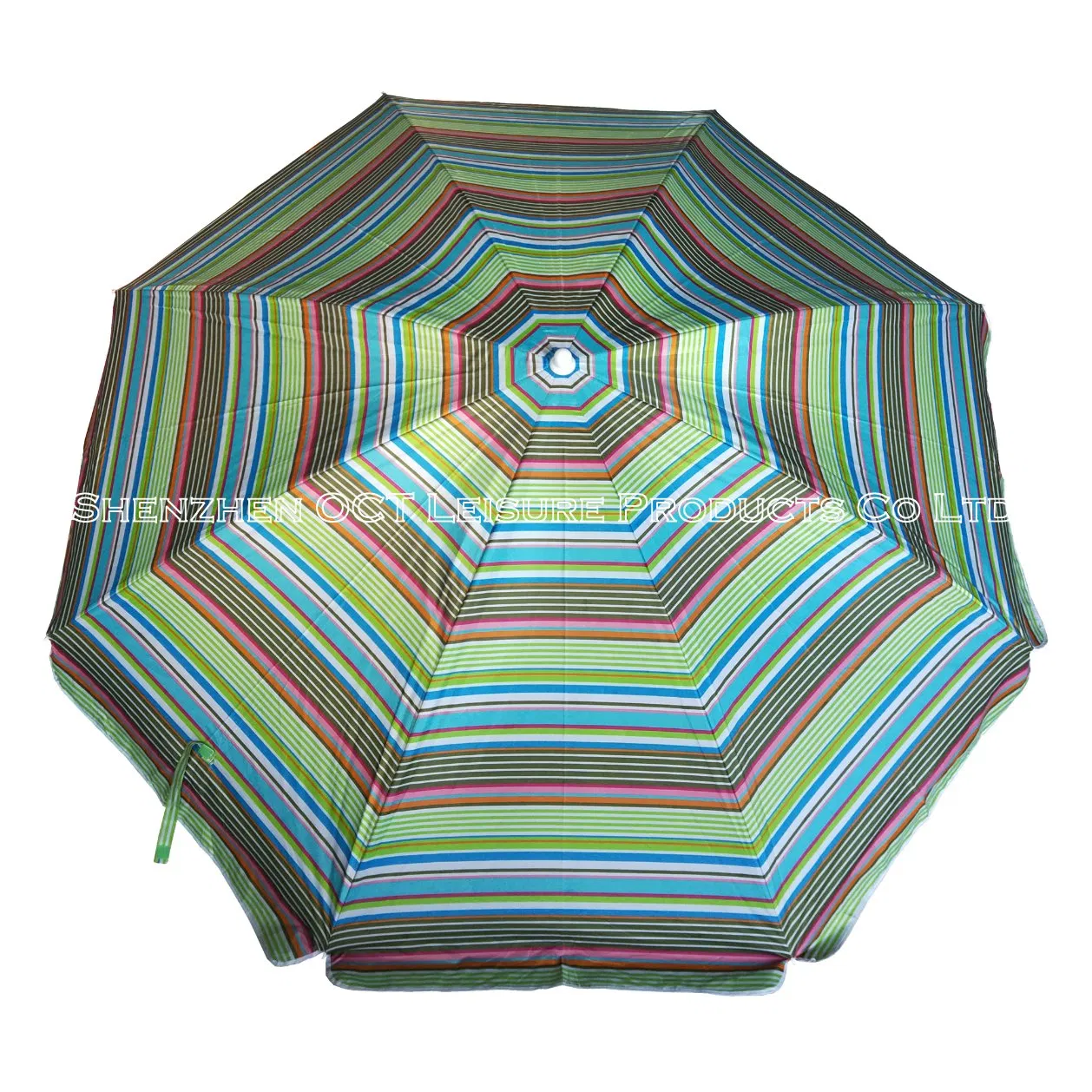 China Supplier Quality Stripe Design Beach Parasol with Stengthened Double Ribs (OCT-BUNDS01)