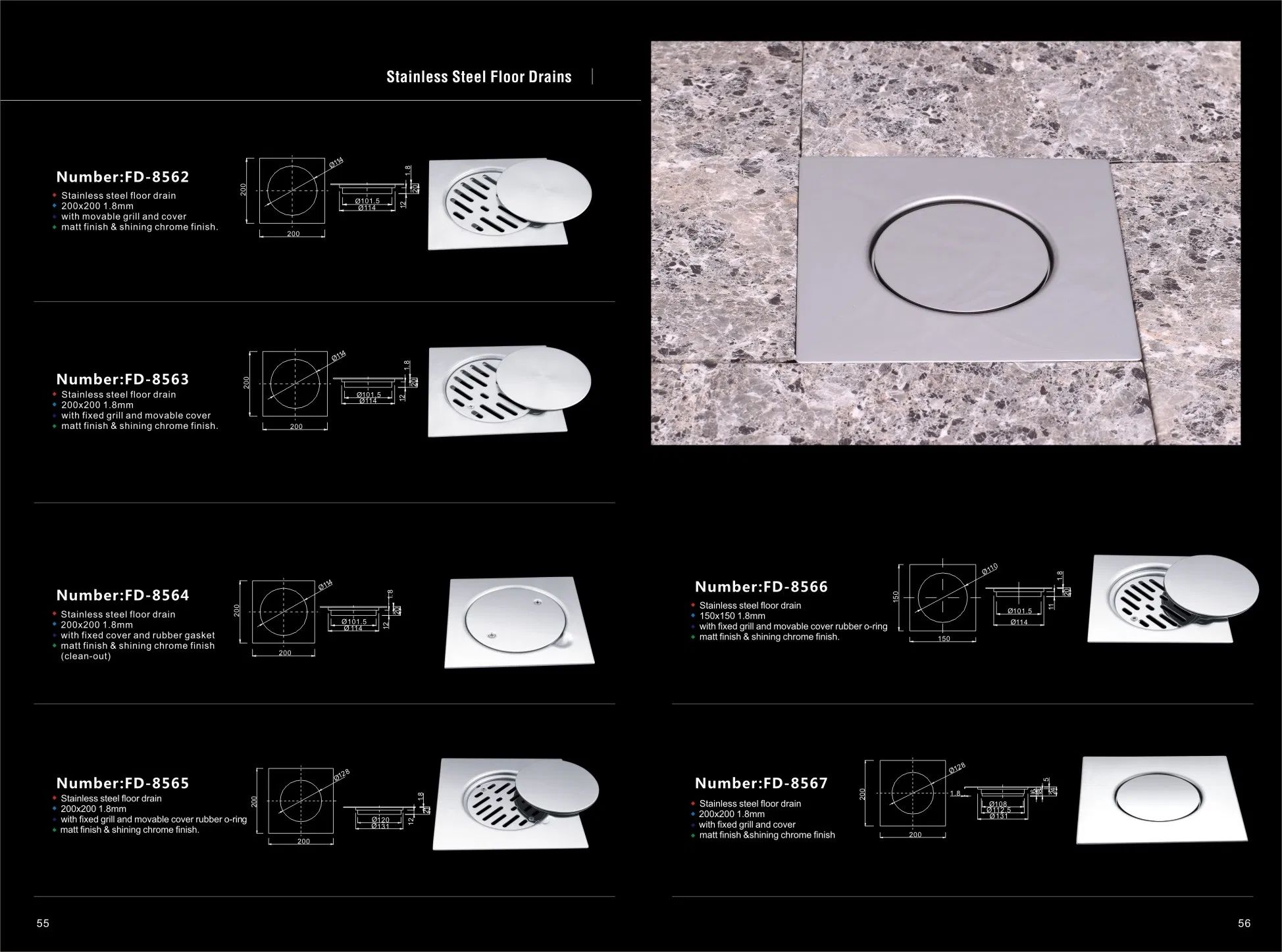 CE Certified Linear Drain for Fast Flow Rate Shower Drainage