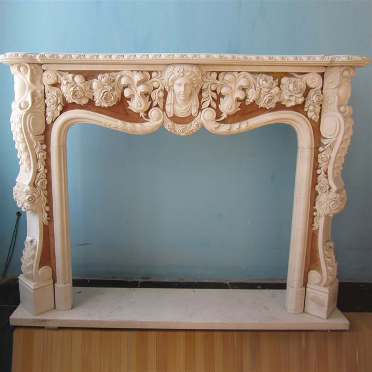 Natural Stone Carving Indoor Decoration Fireplace Mentel for Sale