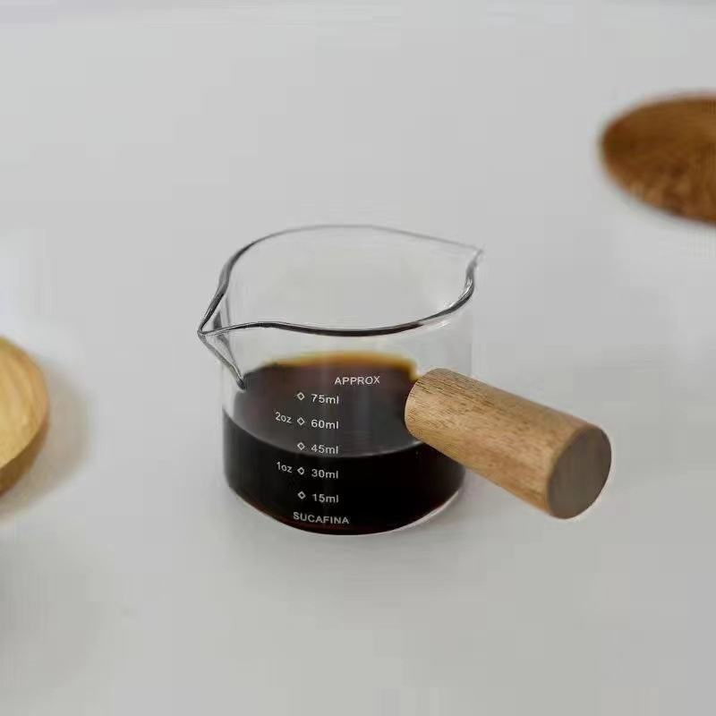 Wholesale 100 Ml Milk Making Shot Double Spout Glass Measuring Espresso Cup