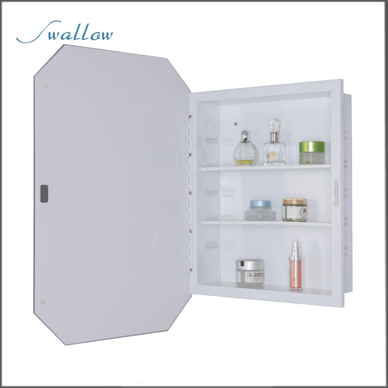 Rectangular Bathroom Mirror Stainless Steel Cabinet