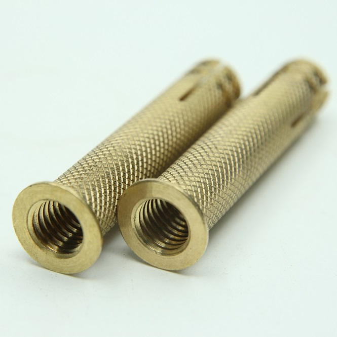Brass Expansion Pipe Fitting Knurling Slotting Flange Fitting