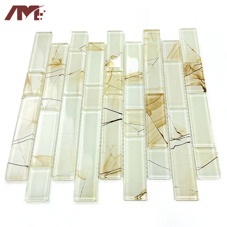 Foshan Factory Ink Printingbathroom Wall Tiles Crystal Glass Mosaic