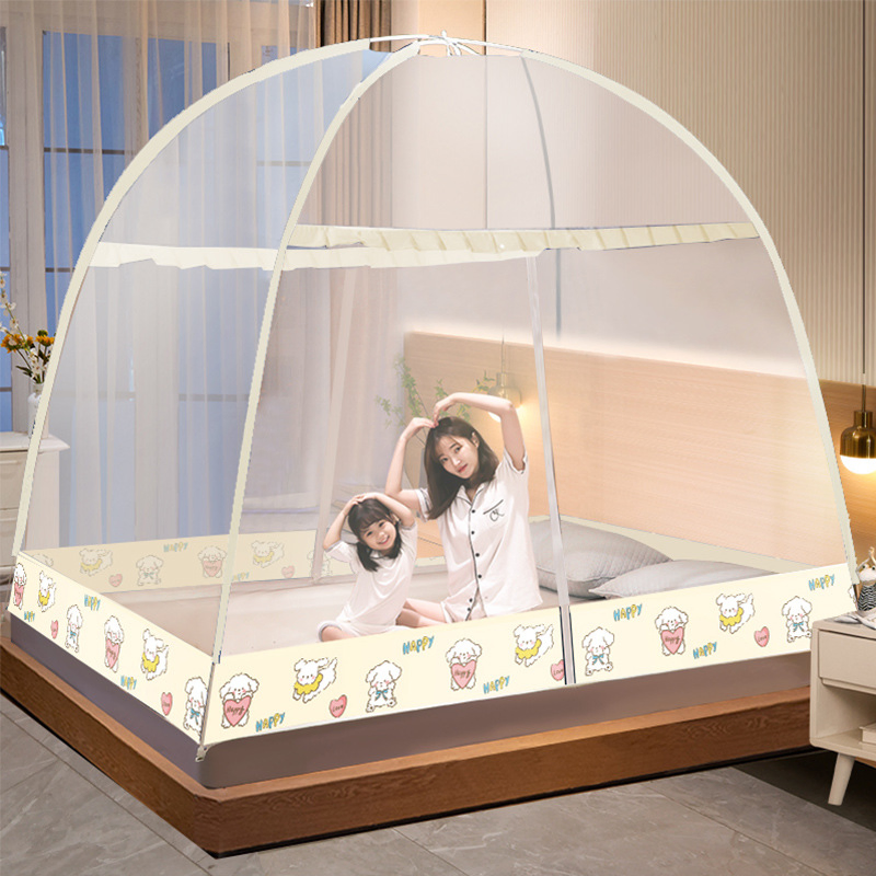 Pop up Bed Net Tent for Bedroom with Net Bottom, Portable Double Door Travel Folding Design Bed Canopy, Foldable Mosquito Net
