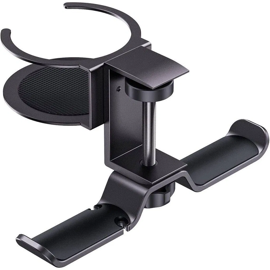 Versatile Headphone Stand with Earphone Mount and Cup Holder