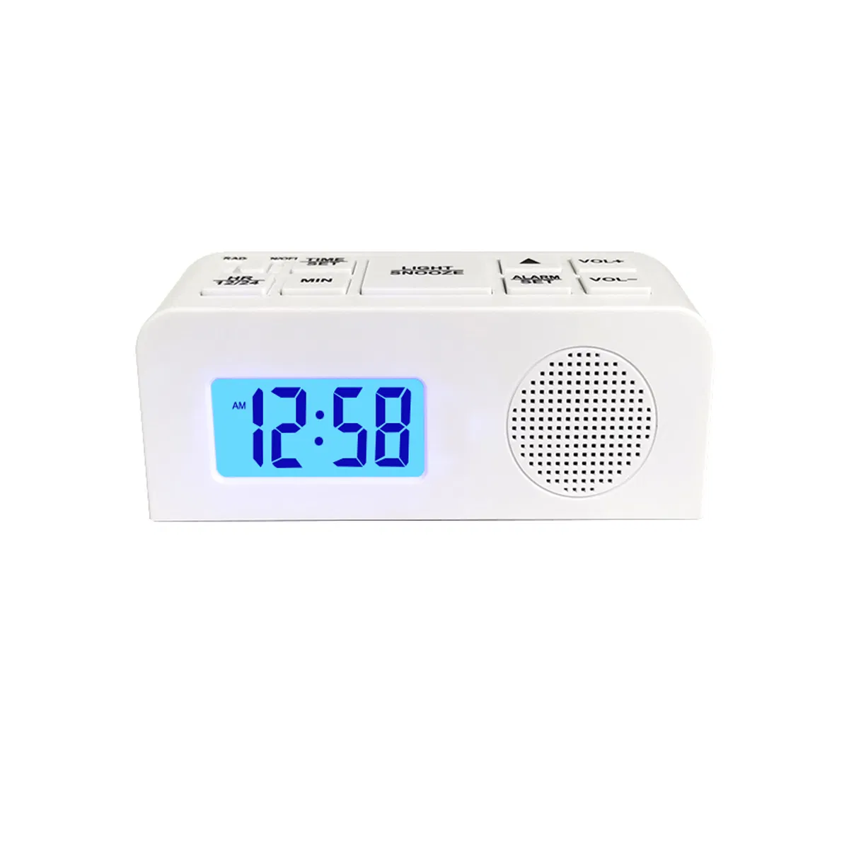 Modern Design Blue Backlight Electronic Radio Clock Digital Clock With12/24 Hour