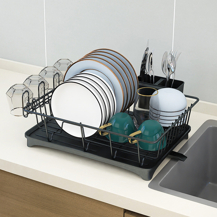 Sanipro Household Kitchen Sink Countertop Standing Multi-Functional Tableware Storage Rack Plates Bowls Dishes Drainer