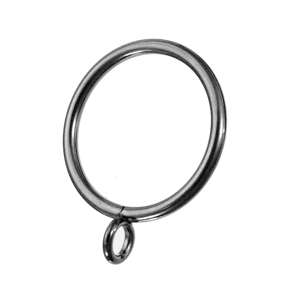 Custom Black and Silver Pinch Pleat Curtain Rings