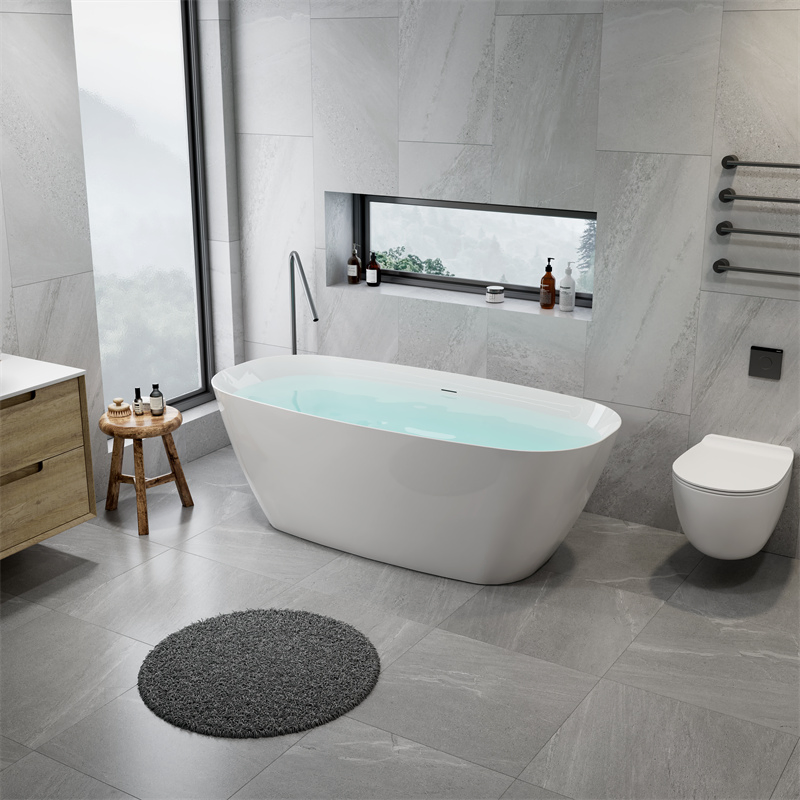 Угловая акриловая ванна 59 дюймов с функцией замачивания