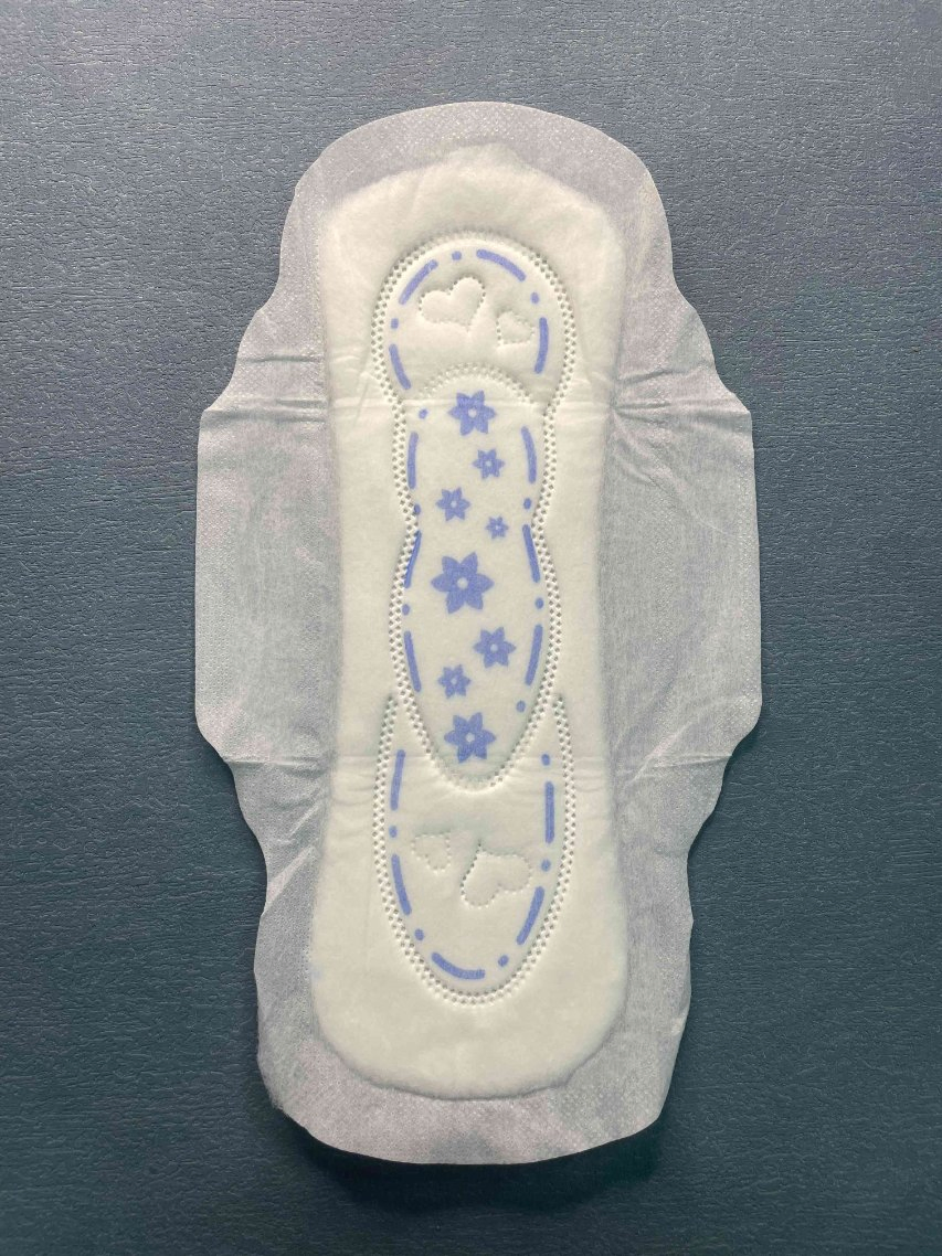 China Daily Use 100% Organic Cotton Soft Whispering Sanitary Napkin Feminine Pad