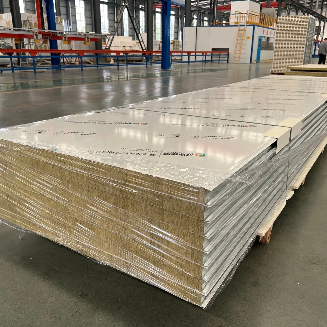 Premium Class a Fireproof Sandwich Steel Plate with Rock Wool Core